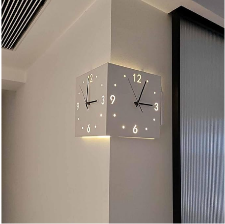 Corner Clock, Double Sided Corne Wall Clock