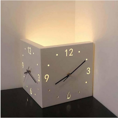 Corner Clock, Double Sided Corne Wall Clock